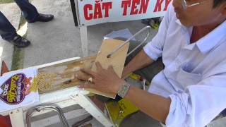 Man with extreme carving skill Monkey Island Nha Trang Vietnam