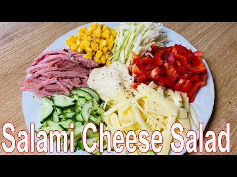 Video: Vegetable Salad With Salami And Cheese