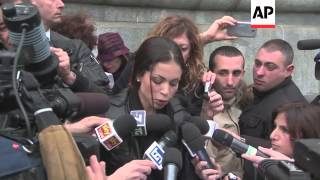 Celebrity Woman at centre of Berlusconi sex trial stages protest outside court Wealth