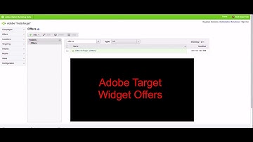 Adobe Target:  Widget Offers