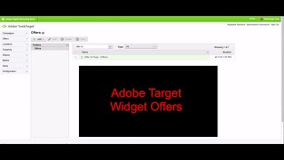Adobe Target:  Widget Offers