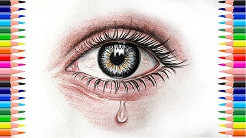 How to Draw Realistic Eye drawing with color pencils | Step by Step drawing tutorial