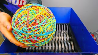 Mega RUBBER BAND BALL VS FAST SHREDDER! AMAZING VIDEO!