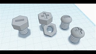 {Tinkercad 3D Models}Bolt and screws
