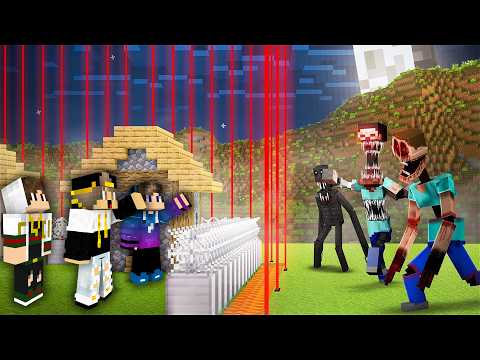 ماين كرافت ولكن انا واصدقائي نحاول حماية القرية من هجوم الكائنات الغريبة عدوي الطفيليات