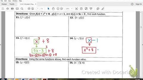 3.3 Composition of Functions (Part 2)