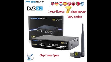 1 Year Europe 7 Clines Server Spain Italy Arabic Freesat V8 Super DVB S2 Satellite Receiver Full HD