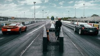 McLaren MP4-12C vs Ferrari 458 Italia Drag Racing 1\/4 Mile Race 3\/3  Launch Control