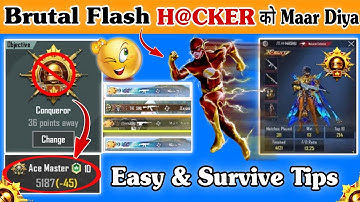 🇮🇳Brutal Flash H🚫Cker~Easy Tips📈Survive Daily Plus🎯⁉️C8S24 Conqueror Rank Push Best Tips&Tricks✅Bgmi