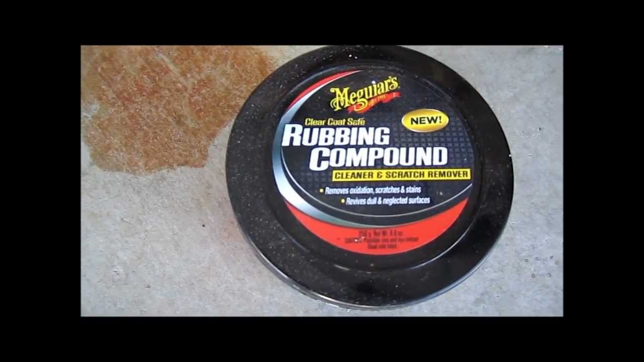 Meguiars Rubbing Compound removing a blemish on car 