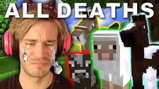 Every Major Animal Death In PewDiePie's Minecraft Series (JÖERGEN, WATER SHEEP, BOAT COW)