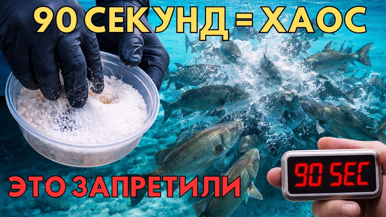 Смешайте соль и сахар вот так — и рыба соберётся за 90 секунд! (Запрещено на турнирах!) 🎣