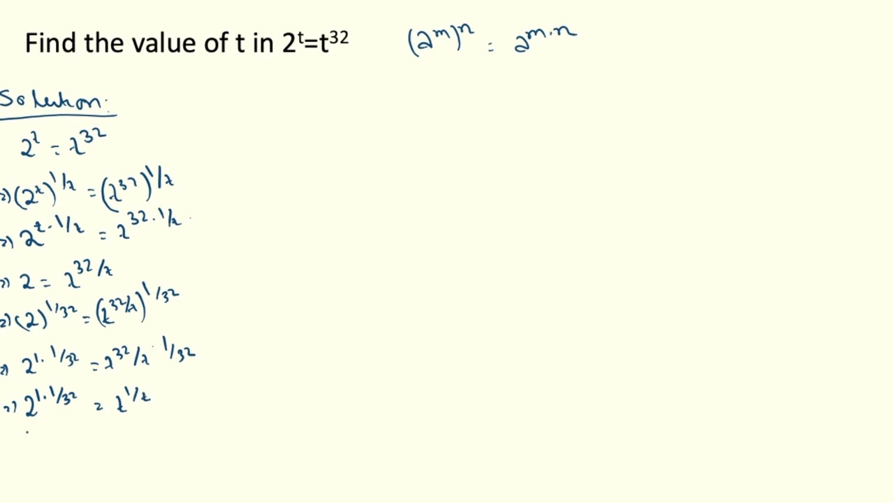 Math Olympiad Level! 🔥 2^t = t^32 — Most Students Fail This!
