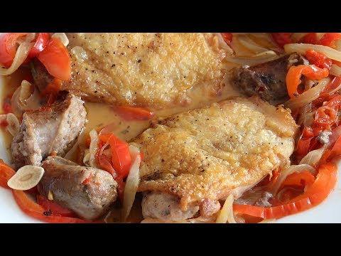 Chicken Scarpariello - Italian Sweet & Sour Chicken Thighs With Sausage & Peppers