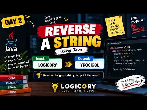 Java Program to Reverse a String | ReverseString.java | Java String Programs #2