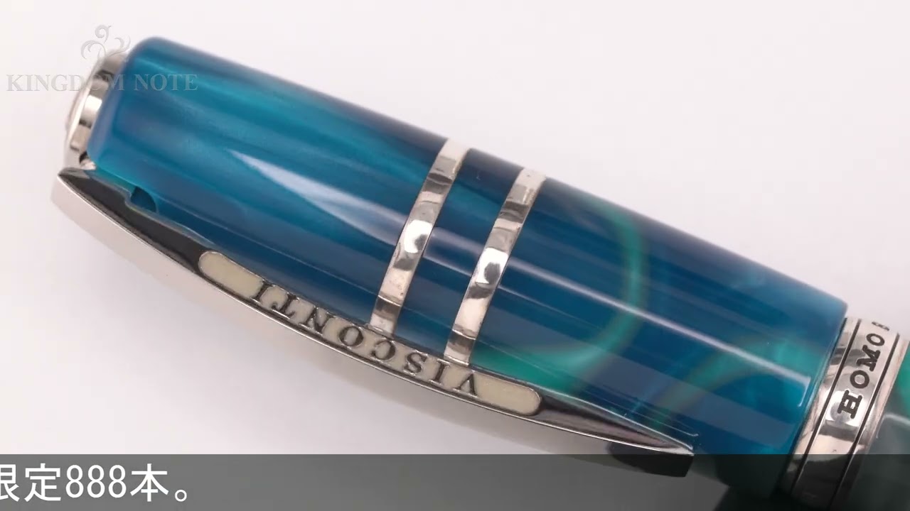 VISCONTI ビスコンティ 万年筆 ホモサピエンス ブルーラグーン F - YouTube