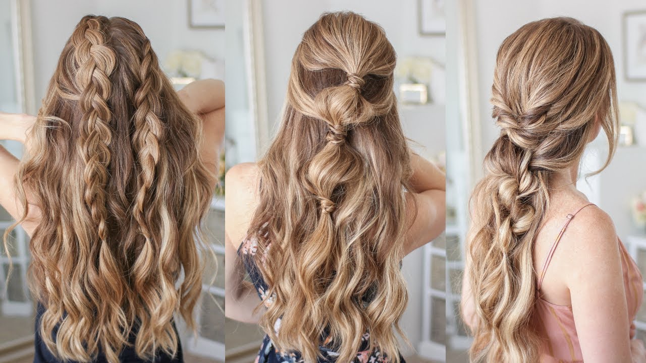 3 Half Up SUMMER Hairstyles | Missy Sue - YouTube