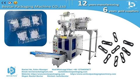 Automatic packing machine with three counting vibrators for plastic hook packaging