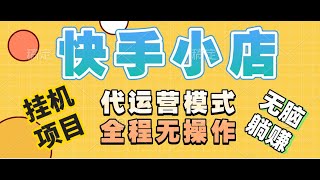 【躺赚项目】快手小店视频带货，纯托管模式，日入500+，无需剪辑，无需选品，无需上传作品，有账号即可托管  #被动收入 #在家赚钱 #副业