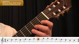 Learning the Notes on Guitar: Combining the E and B-Strings Lesson 8.1 Guitar Assignment 9 Notes On The E And B String On Guitar