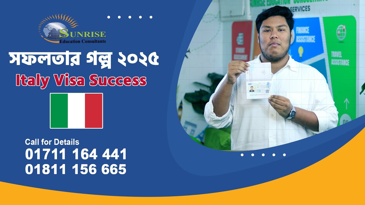 Study in Italy | Italy Student Visa Success Journey 2025 with Sunrise Education Consultants