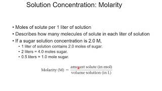 Chapter 13 Section 5 Expressing Solution Concentrations