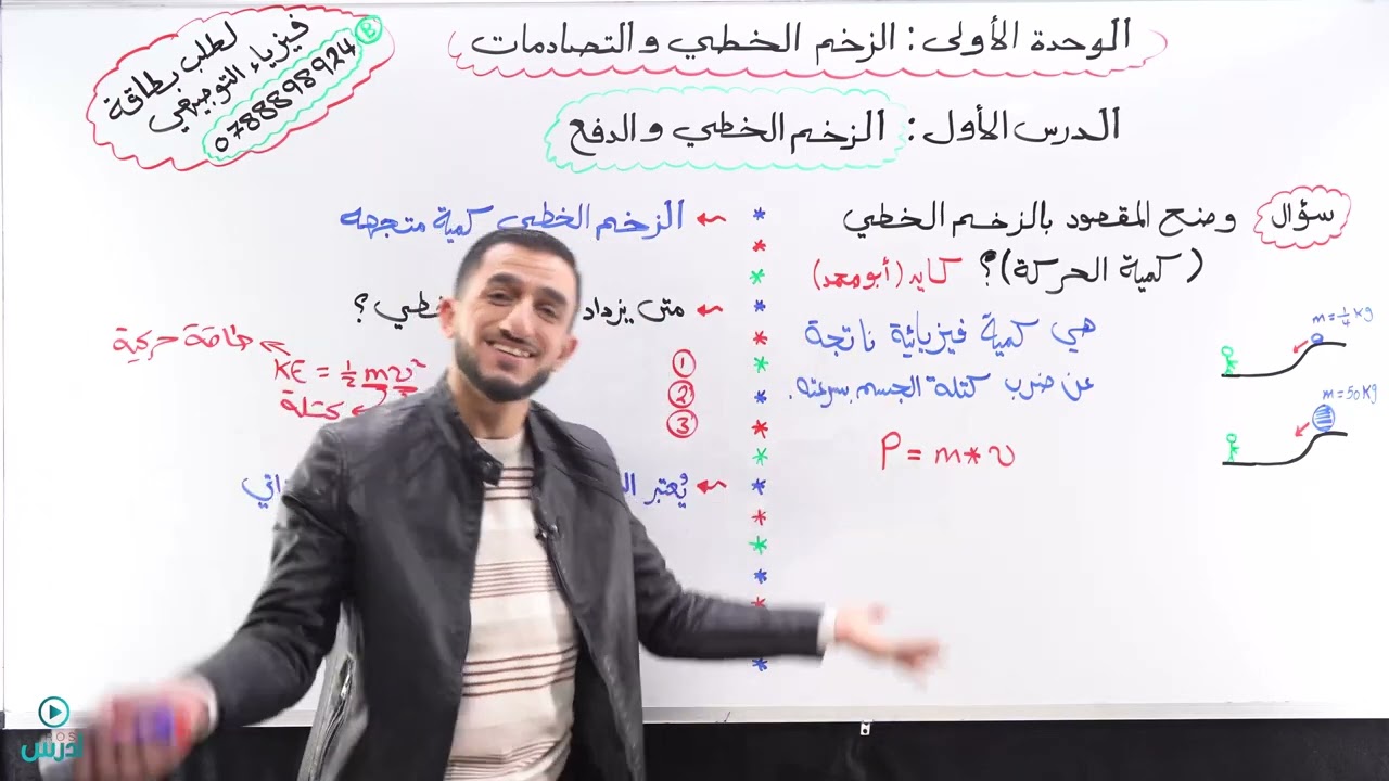 #فيزياء_التوجيهي_جيل_2006 الزخم الخطي والتصادمات حصة 1️⃣ #مدرسة_الفيزياء_أبورمان