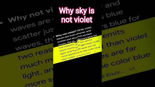 why sky is not violet #science #facts #education #experiment #physics #spacetime