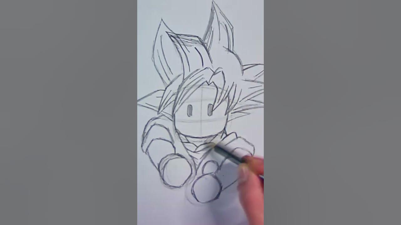 DESENHANDO GOKU SUPER SAYAJIN GOD em estilo STUMBLE GUYS 