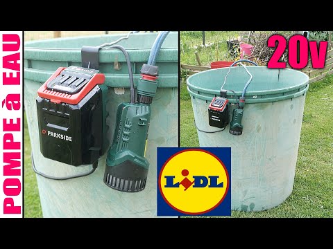 LIDL pompe pour collecteur deau 20V PARKSIDE PRPA 20-Li B2 piscine type BOSCH GardenPump 18V-2000 @BricovideoOvh