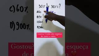 QUANTO É 30% de 30%? #ramatematica #matematica #desafiodematematica QUANTO É 30% de 30%? #ramatematica #matematica #desafiodematematica