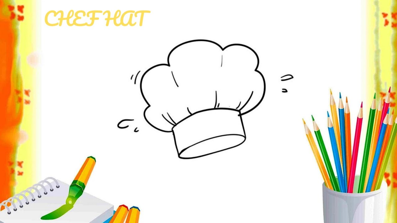 How to Draw a CHEF HAT Easy Step by step For Kids - YouTube