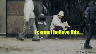 14 Year old homeless kid in the freezing cold ( SOCIAL EXPERIMENT )