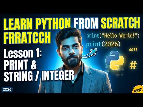 Python Lesson 1 How to Print a String and an Integer  Python for Beginners