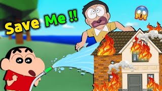 Shinchan And Nobita Saving People 😱 || Emergency Service Simulator || 😂 Funny Game screenshot 2