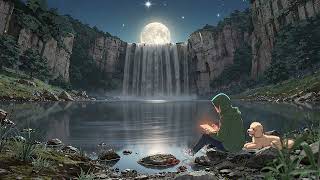 Deep Focus by the Waterfall 🌊 | Night Study, Coding &amp; Relax Ambient (1 Hour)