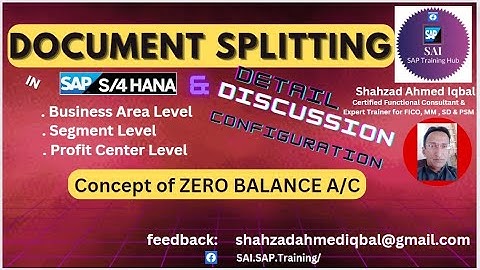 Detail Configuration of Document Splitting in SAP S4 HANA | Zero Balance GL in Doc. Splitting in SAP