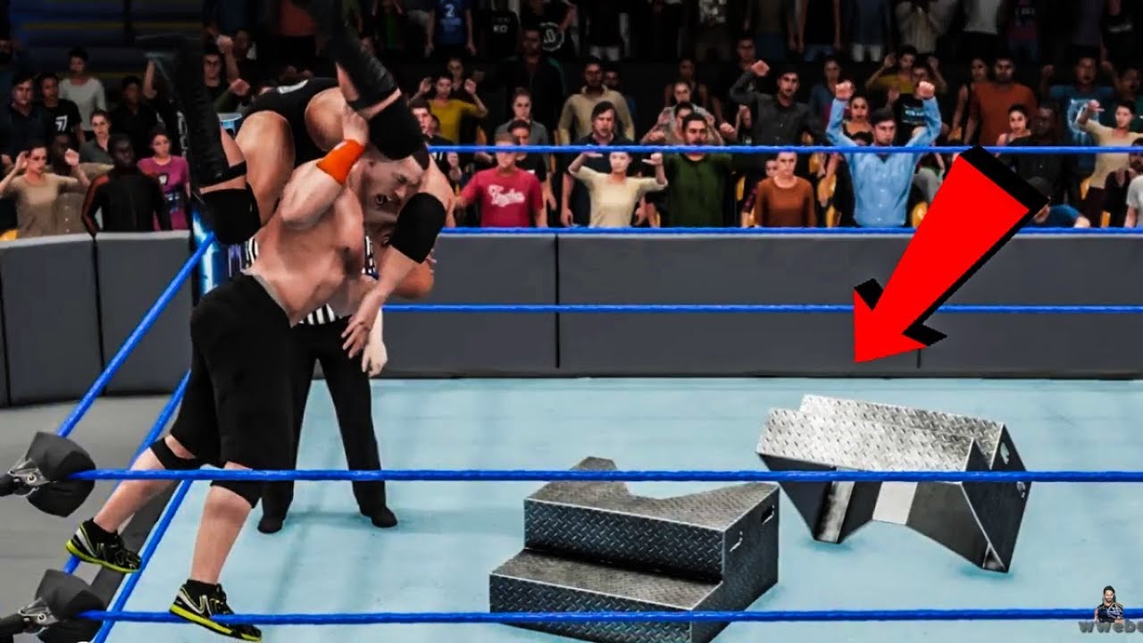 WWE 2K18 Crazy Moves On The Steel Steps! YouTube