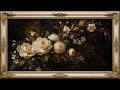 Black Satin Camellia Romance Floral Frame | 1 Hour 4K OLED TV Art | No Sound