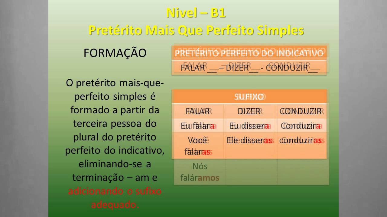 O Que Significa Pretérito Mais Que Perfeito