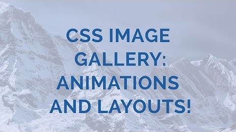CSS Image Gallery: Animations and Layouts!