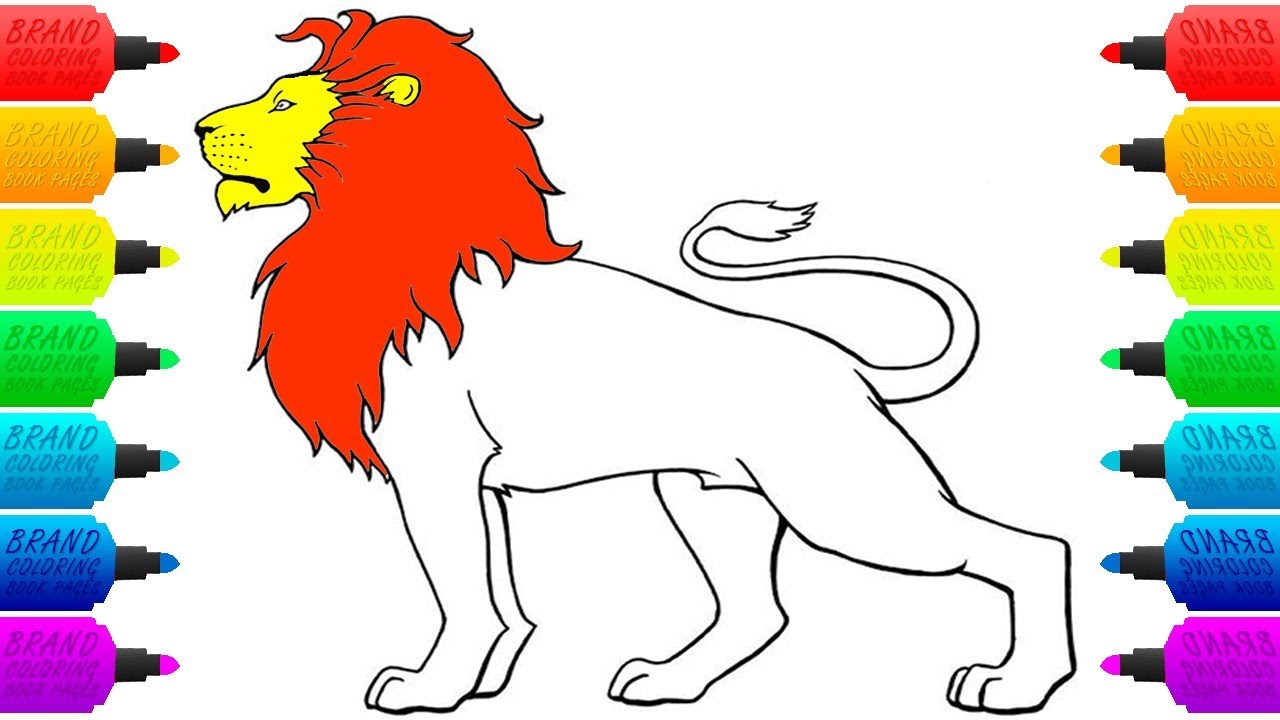 How to Draw Lion Coloring Pages for Children | Drawing and ...