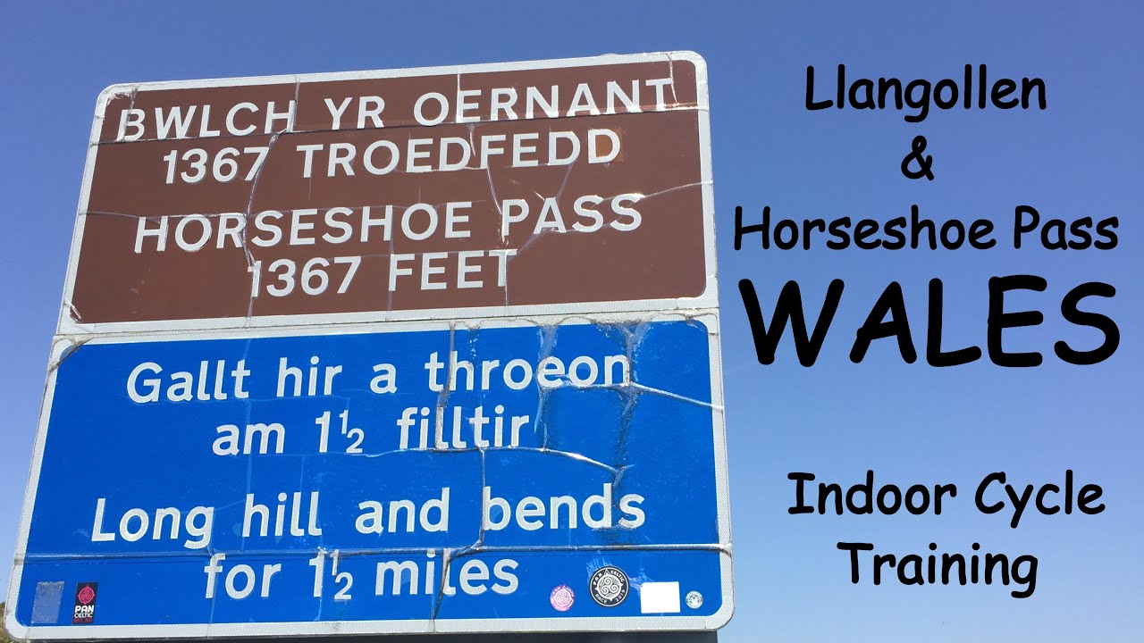 Indoor Cycle Training ~ Llangollen & Horseshoe Pass, Wales, with viewpoints