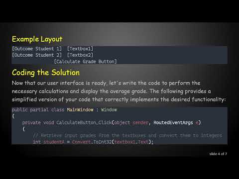 How to Calculate an Average Grade in C#  and Display It in a Message Box