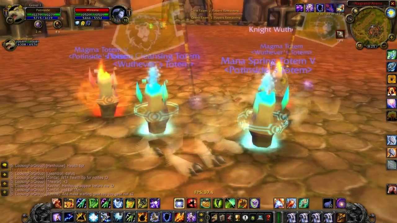 Wow TBC enhancement shaman 2v2 arena YouTube