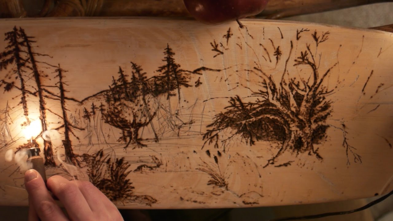 Oddly Satisfying Woodburning on a Long Board YouTube