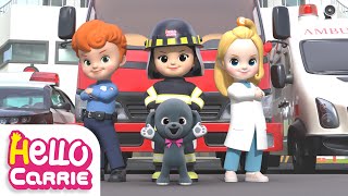 🚑WeewooWeewoo🚑Save people in danger! | Vehicles Song | Hello Carrie Kids Song