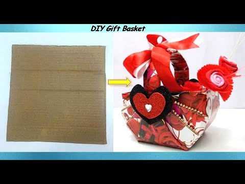 How to make Beautiful Gift Basket🎁 from Cardboard | Gift Basket Ideas ...