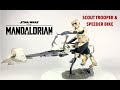 Hot Toys Mandalorian Scout Trooper &amp; Speeder Bike TMS 17 Review, EN ESPAÑOL LATINO!!!