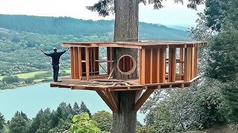 Man Builds Insane Off-Grid Treehouse With Watermill, Start to Finish